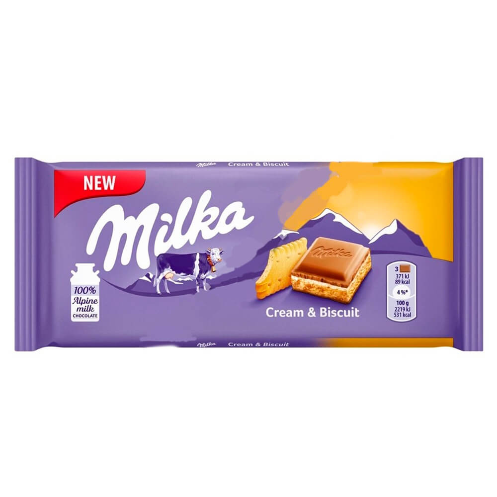 

Шоколад молочный Milka с молочной начинкой со вкусом ванили и кусочками печенья 100 г