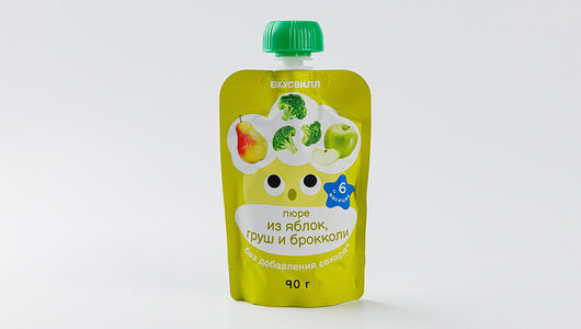 Пюре из яблок, груш и брокколи, ВкусВилл