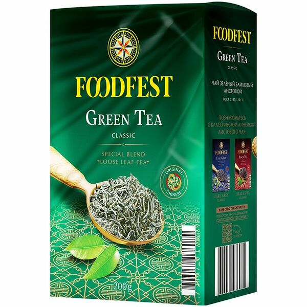 Чай Foodfest Green Tea Classic зеленый байховый 200г