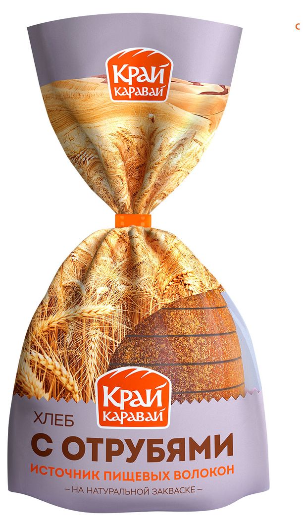 

Хлеб Край Каравай С отрубями подовый нарезка 400 г