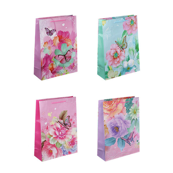 Ladecor пакет подарочный, бумажный, 30x41x11 см, 4 дизайна, весна в ассортименте