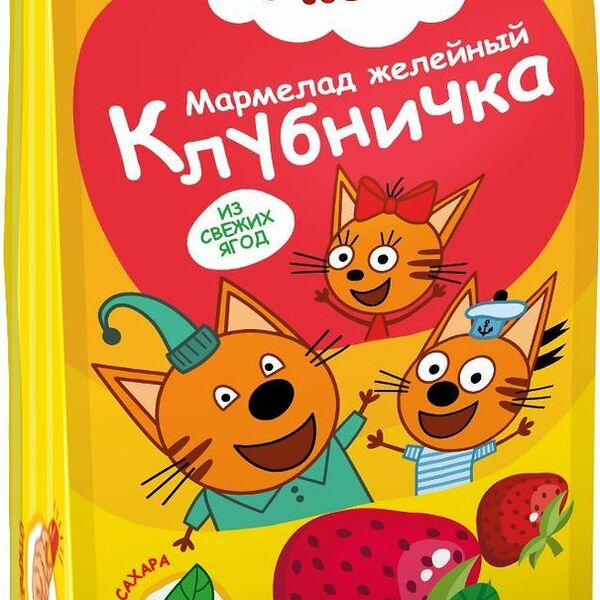 Мармелад желейный Три Кота Клубничка без сахара