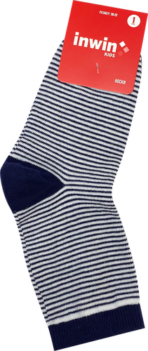 

Носки детские INWIN Kids, высокая посадка, синие с полосками, Арт. FKSB-01-BL