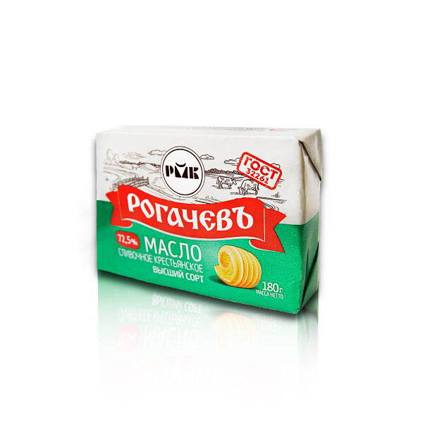 Масло сливочное Рогачевский МКК Крестьянское 72,5% 160г 