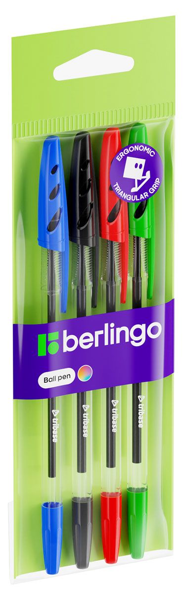 

Набор шариковых ручек Berlingo Tribase 4 цвета, 4 шт.