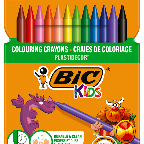 Мелки Bic Plastidecor восковые, 12 цветов