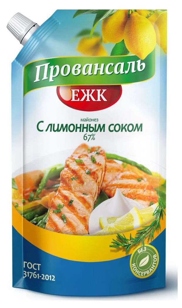 

Майонез ЕЖК Провансаль Домашний с лимонным соком и оливковым маслом 50.5% 600мл