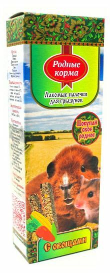 Лакомство для грызунов Палочки с овощами 45 г*2 шт ТМ Родные корма