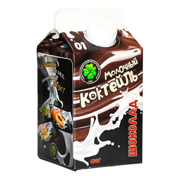 Молочный коктейль Северодвинск-молоко шоколадный 2.5% 450мл