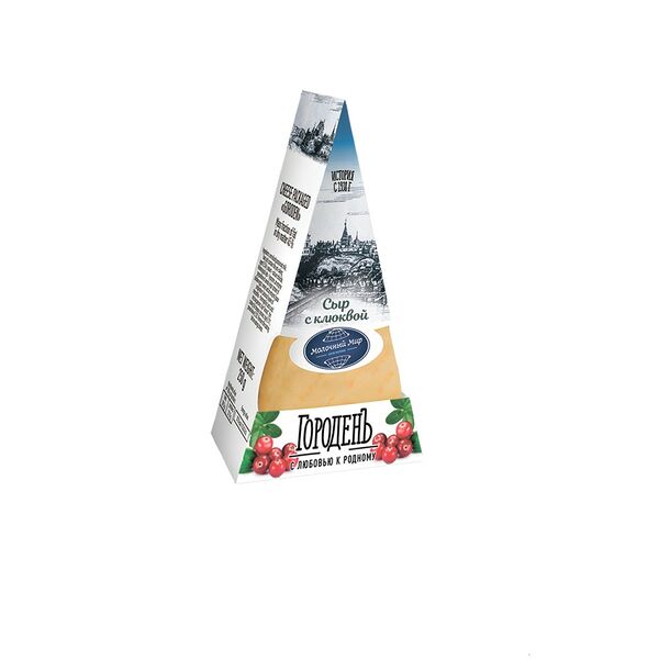 Сыр п/тв ГороденЪ с клюквой 45% 250г Молочный Мир