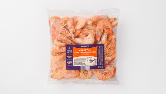 Креветки белоногие Вкусвилл Королевские варено-мороженый 50/60