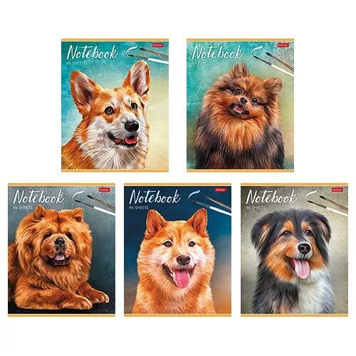 Тетрадь Hatber Наши верные друзья на скобе в клетку А5, 96 л, в ассортименте