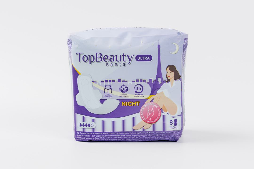

Прокладки гигиенические TopBeauty Paris Maxi ночные, 8 шт.