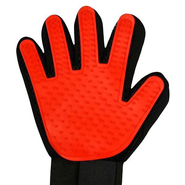 Перчатка для вычесывания животных, Чистюля, красный 