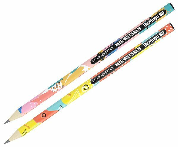 Карандаш чернографитный BERLINGO Memphis, HB, круглый, заточенный,1 шт в ассортименте, Арт. 338523