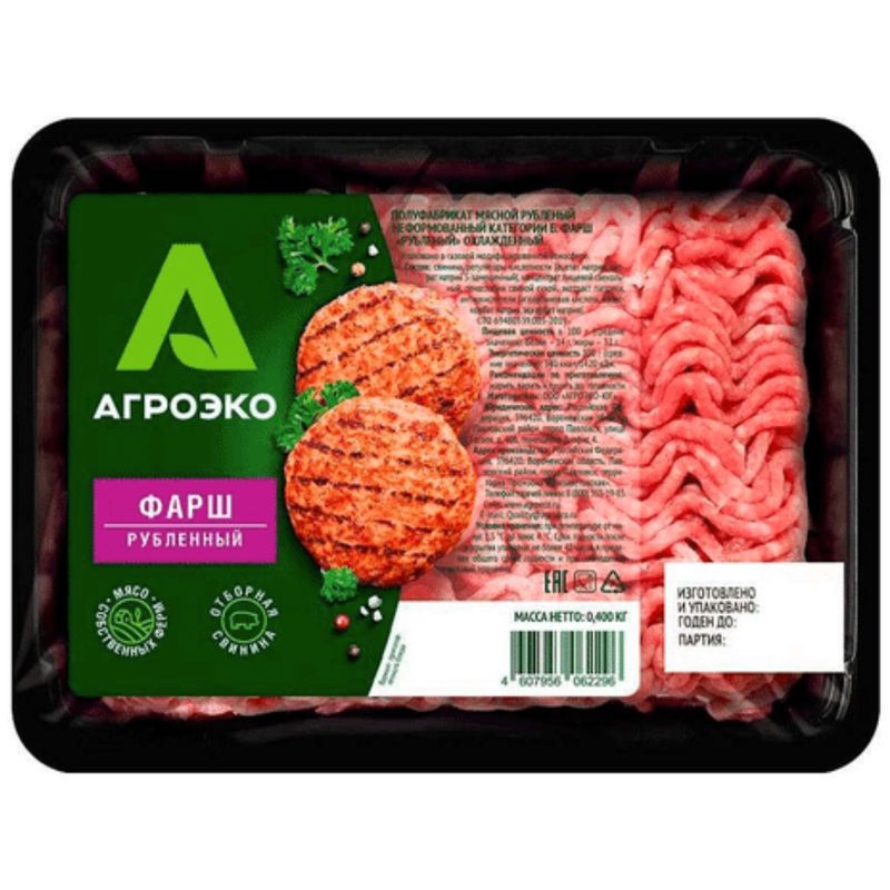 

Фарш Агроэко из свинины Рубленный категории Б охлажденный 400 г