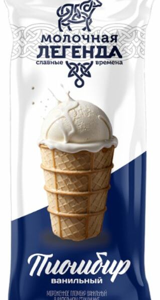 Мороженое Молочная легенда пломбир ванильный в вафельном стаканчике 12% БЗМЖ 100 г