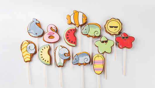 Пряник имбирный на палочке (Лето), кафе, 1 шт, в ассортименте