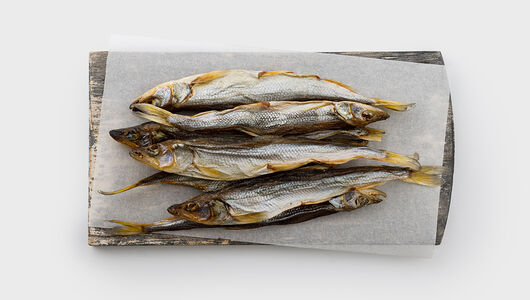 Корюшка азиатская зубастая неразделанная вяленая, вес