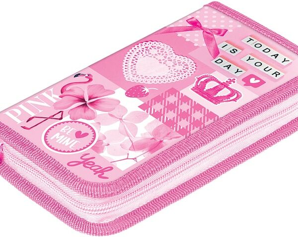 Пенал Hatber Розовые грезы 3D с таблицей умножения 19*11.5см
