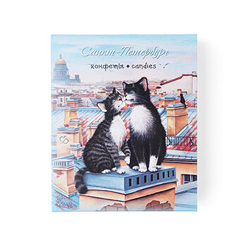 Конфеты From St.Petersburg with love Коты Счастье Темный марципан с гранатовой начинкой 112 г