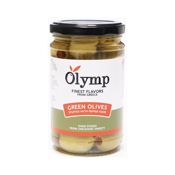 Оливки Olymp зеленые фаршированные перцем 300г