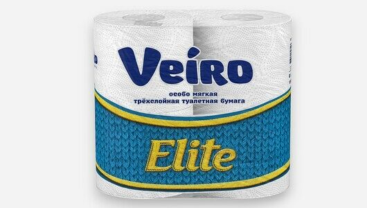 Бумага туалетная Veiro Elite 3сл 4шт