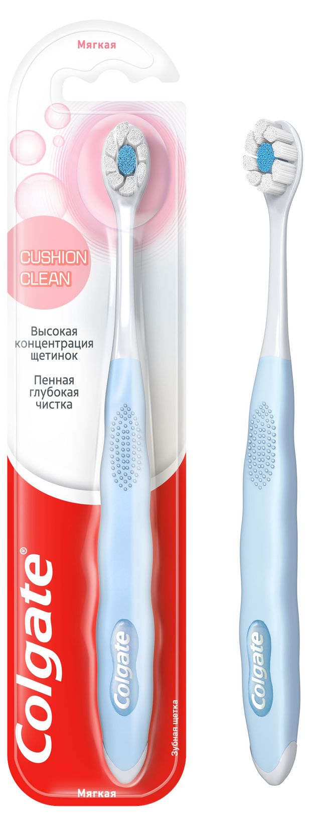 

Зубная щетка Colgate Cushion Clean мягкая цвет в ассортименте 1 шт.