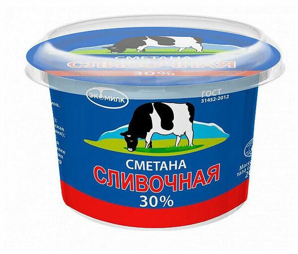 Сметана Экомилк 30% БЗМЖ, 180 г