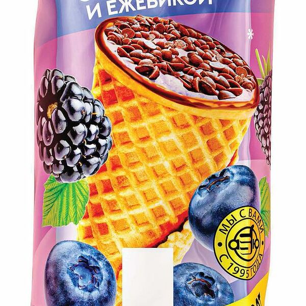 Десерт творожный Ростагроэкспорт рожок голубика-ежевика 15% 60г