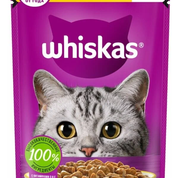 Влажный корм Whiskas рагу с курицей для взрослых кошек 75 г