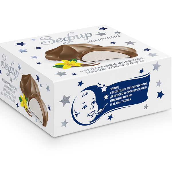 Зефир ЗГДиОП им. В.П. Пастухова с ванилью в молочном бельгийском шоколаде, 60г