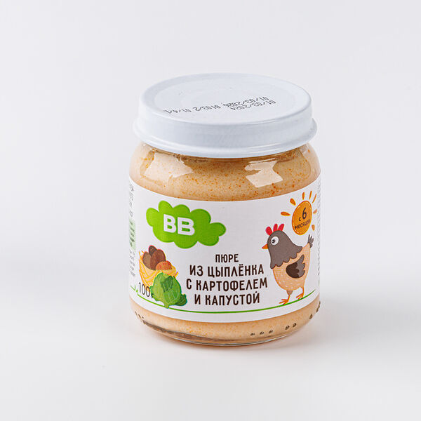 Пюре из цыпленка с картофелем и капустой 100 гр