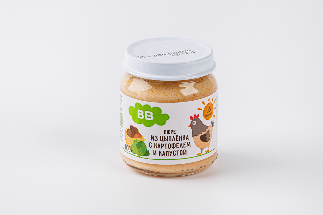 

Пюре из цыпленка с картофелем и капустой 100 гр