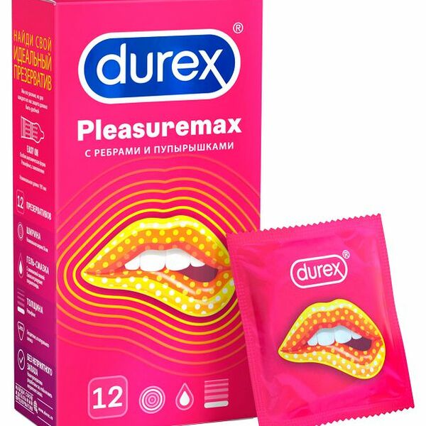 Презервативы Durex Pleasuremax с ребрами и пупырышками 12 шт