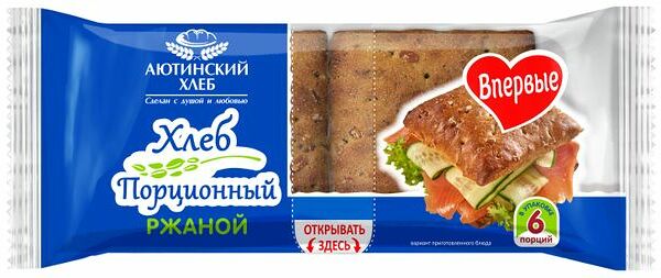 Хлеб Аютинский Хлеб Порционный пшенично-ржаной нарезанный 300 г