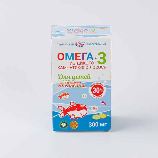 Salmonica Омега-3 из дикого камчатского лосося для детей с 3 лет 84 шт с ароматом апельсина