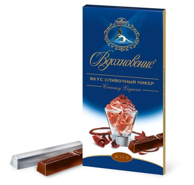 

Шоколад Вдохновение Creamy Liqueur тёмный со сливочным ликёром, порционный