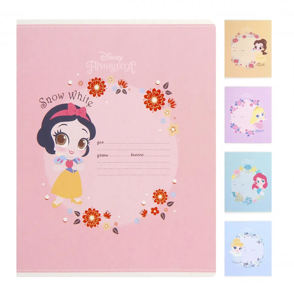 Тетрадь 12л А5 клетка серия Принцессы DISNEY 12Т5В1