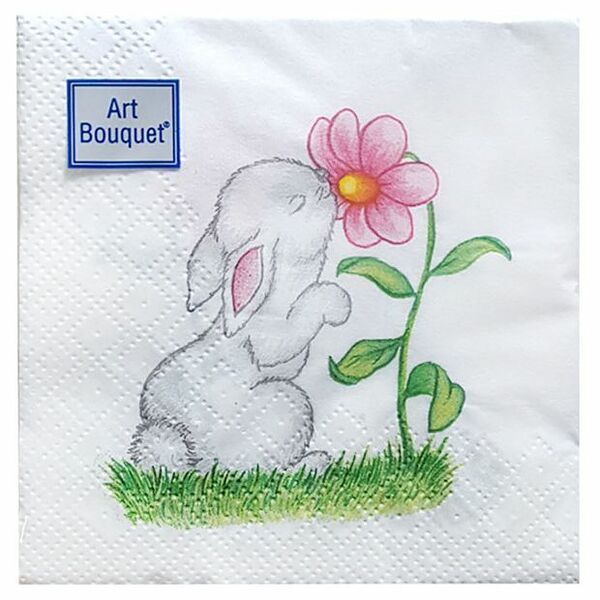 Салфетки бумажные Art Bouguet Милый зайчик, 2-сл, 20х20 см, 30 шт.