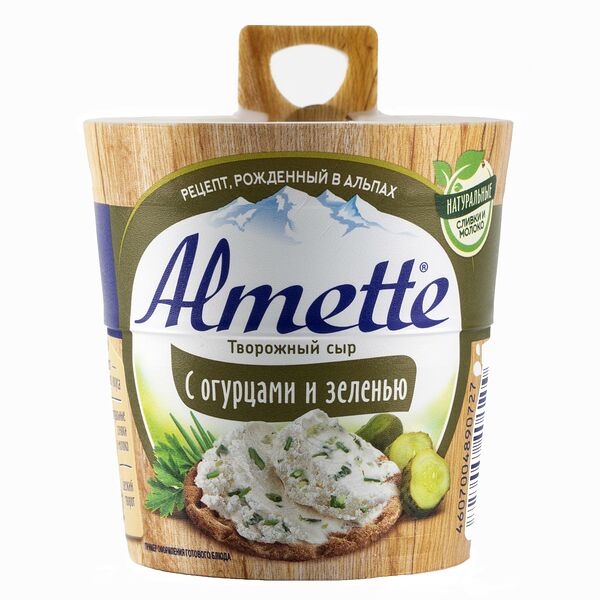 Сыр творожный Almette с огурцами и зеленью, 150 г