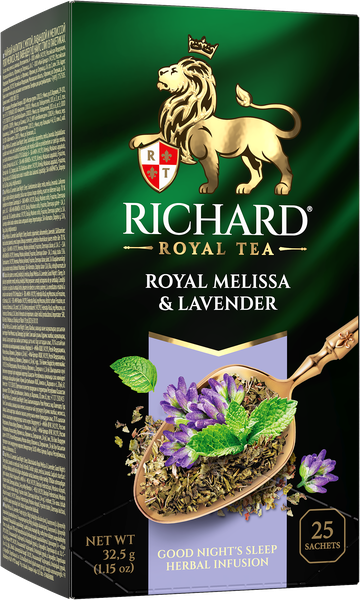 

Чайный напиток Richard Royal Melissa & Lavender в пакетиках 25 пакетов 32г