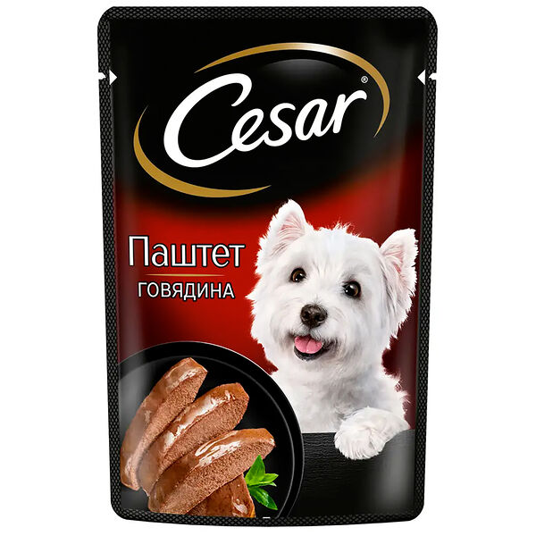 Влажный корм Cesar с говядиной для взрослых собак всех пород 80 г