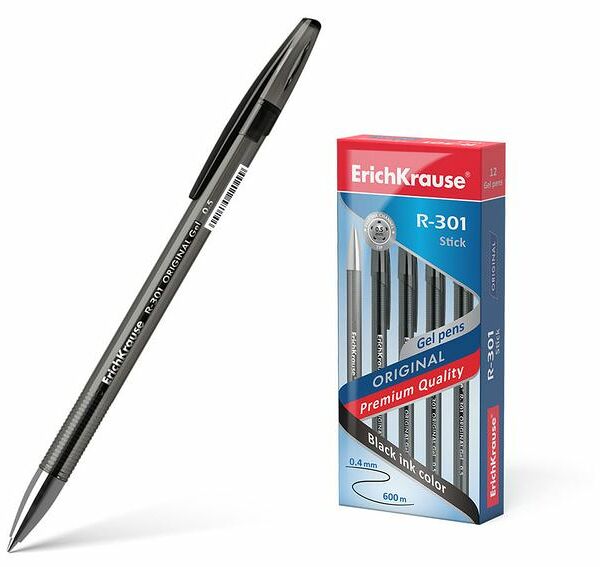 Ручка гелевая ErichKrause R-301 Original цвет: чёрный, 0,5 мм