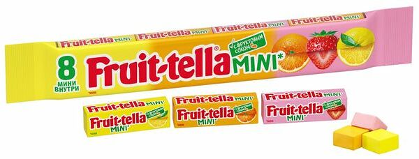 Конфета жевательная Fruit-tella мини с фруктовым соком мультипак 88г