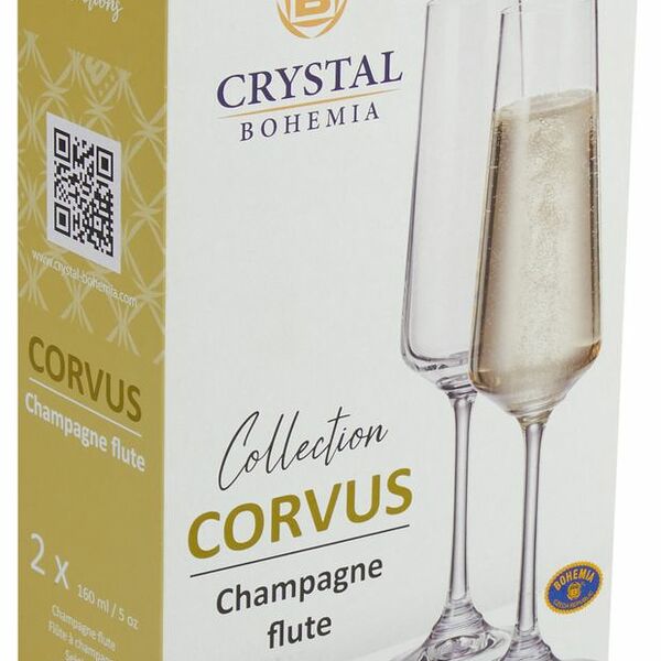 Бокалы для шампанского Crystalite Bohemia Corvus 2 шт 160 мл