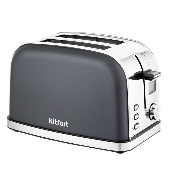 Тостер Kitfort КТ-2036-5, 950 Вт, электронное управление, LED-дисплей, 2 тоста, графит