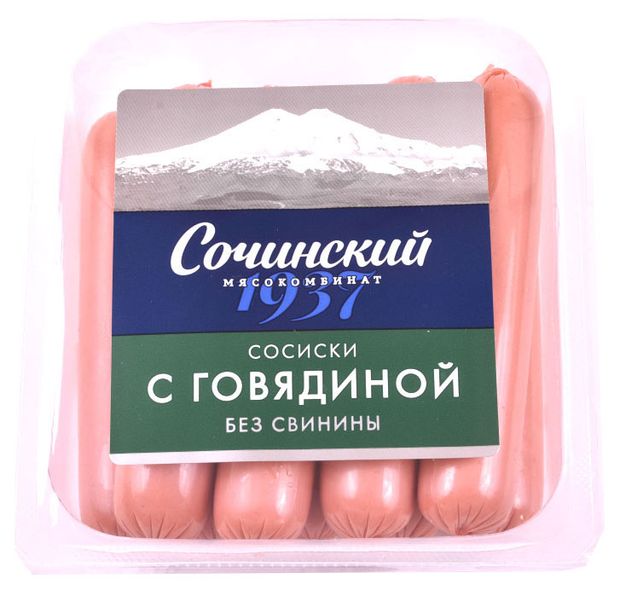 

Сосиски Сочинский мясокомбинат с говядиной вареные 525 г