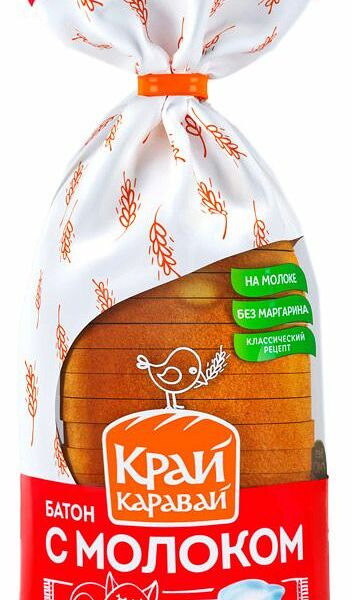 Батон Край Каравай с молоком в нарезке 250 г