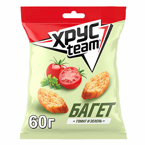 Сухарики багет ХрусTeam Томат и зелень